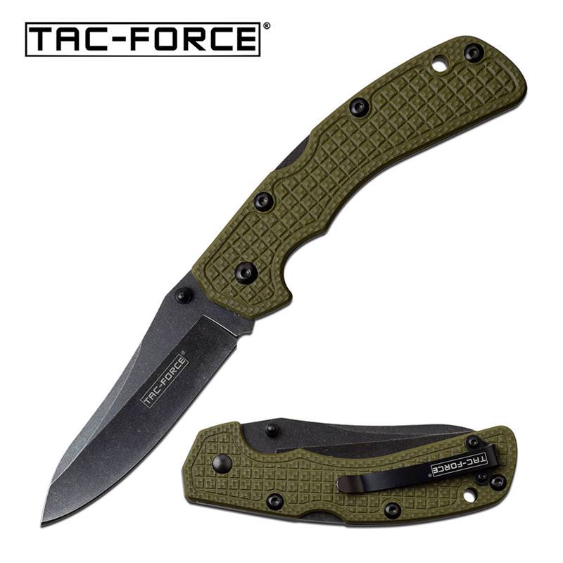 3.25" Gray Blade Green Slim Classic Lockback Pocket Knife - Tophatter's Army Products & Self Defense Collectible Weapons - Tophatter Daily Deals
